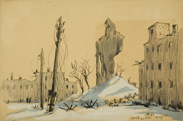Демидов В.А. Воронеж. У Митрофаньевской колокольни. 1943 Демидов В.А. Воронеж. У Митрофаньевской колокольни. 1943